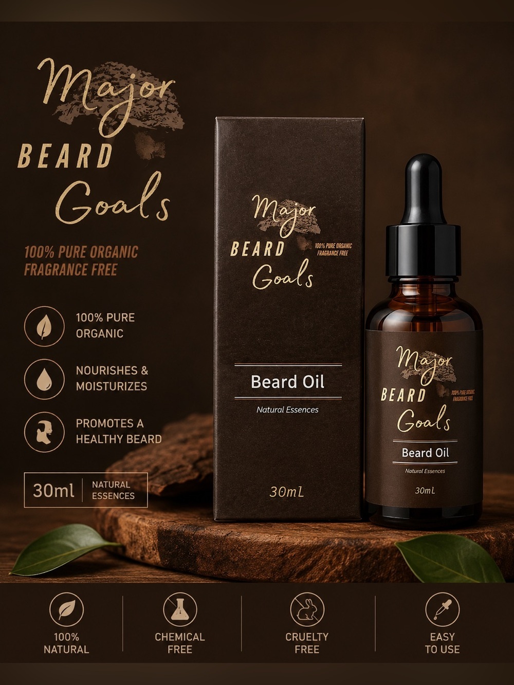 Beard Goals Beard Oil — Brown